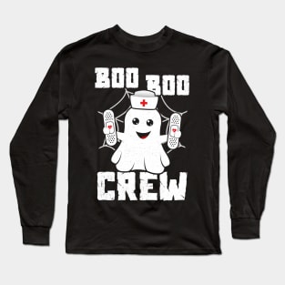 Boo Boo Crew Cute Nurse Ghost Costume Girls Funny Halloween Long Sleeve T-Shirt